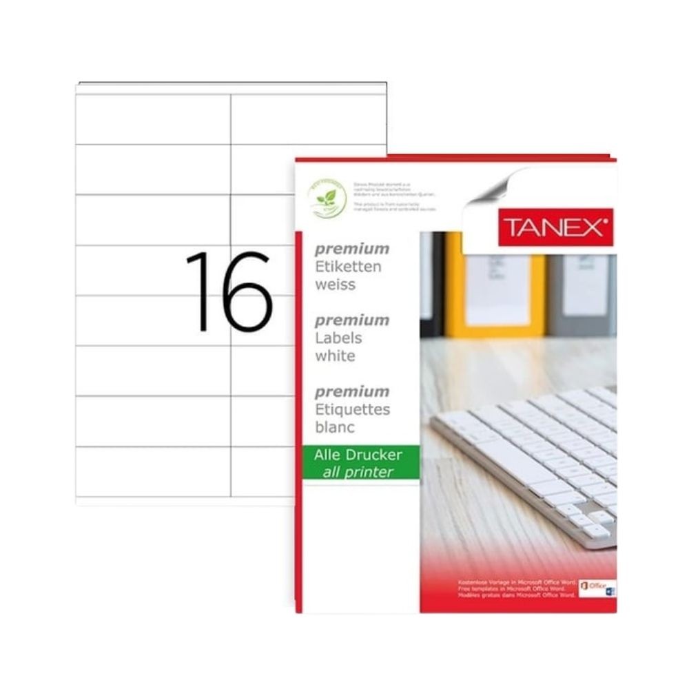 Tanex Laser Etiket 105x36 mm TW-2316