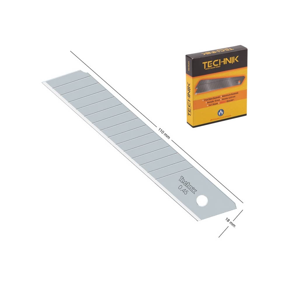 Swar-El Toro Maket Bıçağı Yedeği 18x0,5 mm Geniş 10'lu Tüp