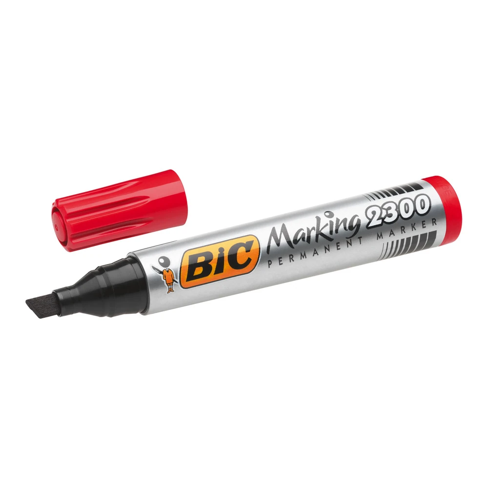 Bic Permanent Markör 2300 Kesik Uç Kırmızı