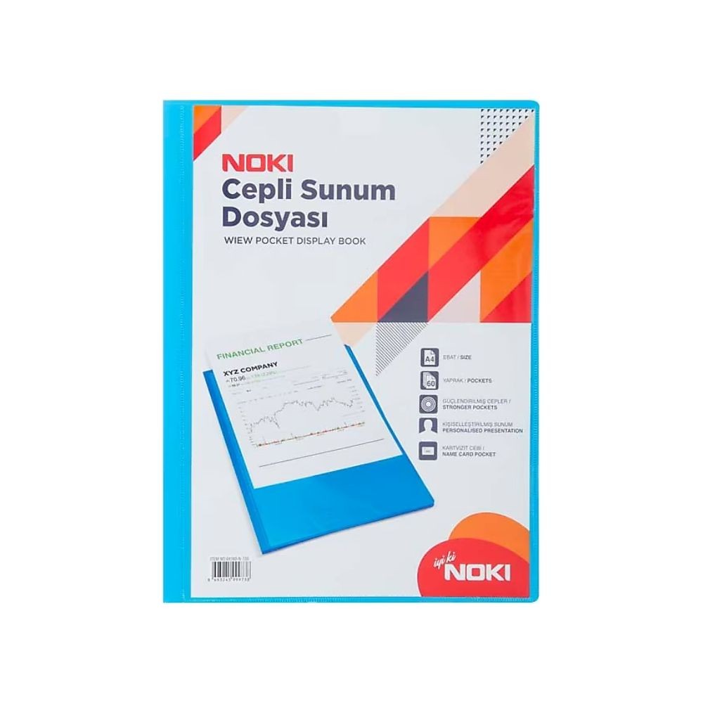 Noki Sunum Dosyası Cepli 60 Yapraklı A4 Mavi