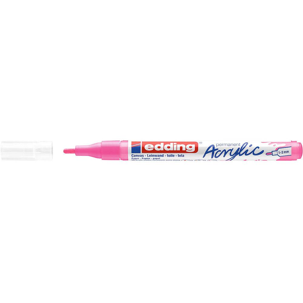Edding 5300 Akrilik Markör İnce Uçlu Fosforlu Pembe
