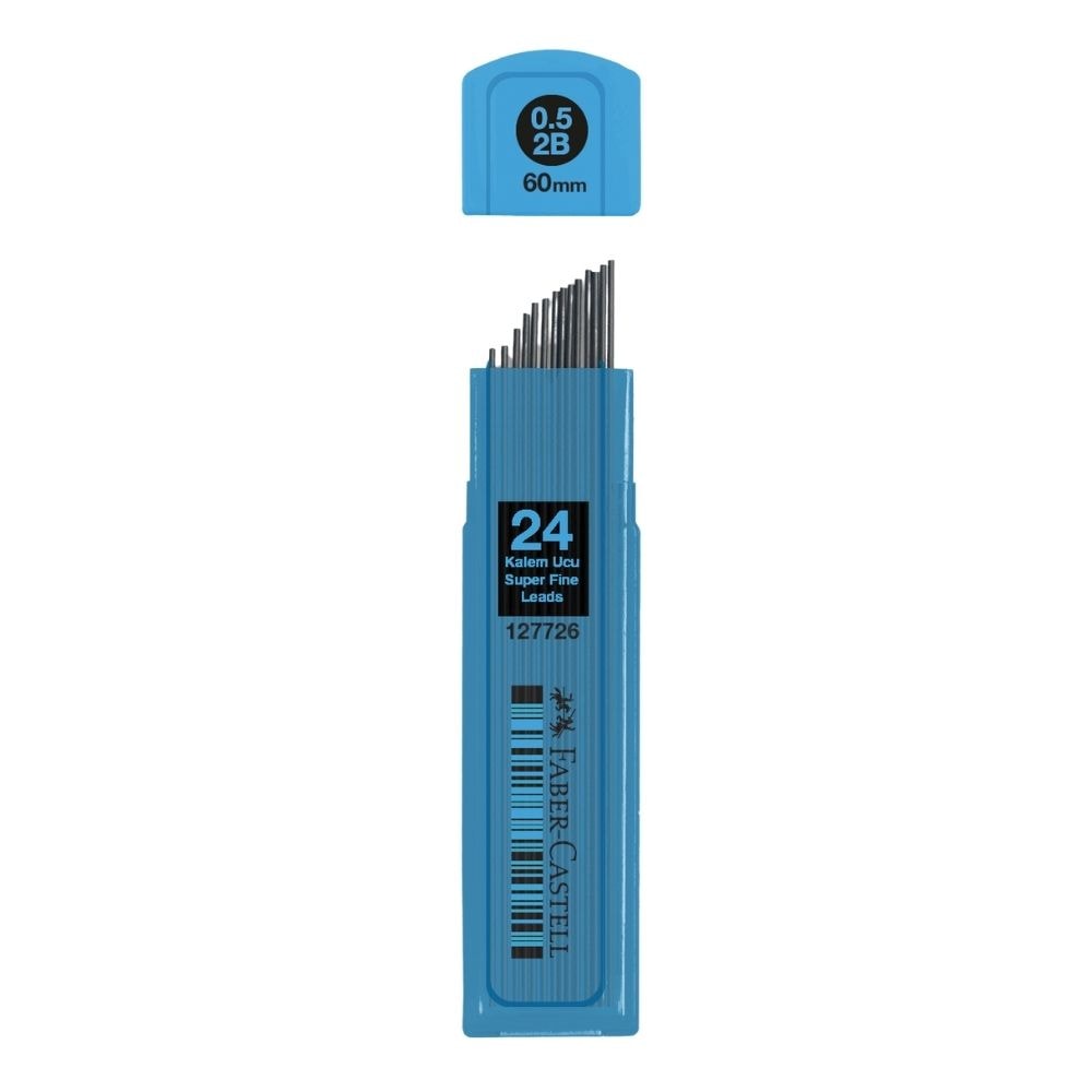 Faber-Castell Min Renkli Tüp 2B 0.7 mm 60 mm Mavi