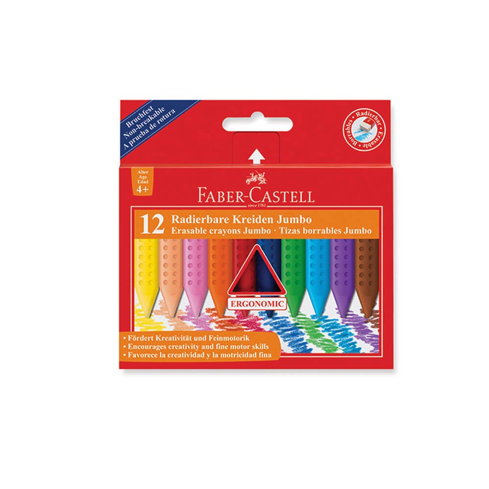 Faber-Castell Pastel Boya Grip Jumbo Wax Crayon 12'li