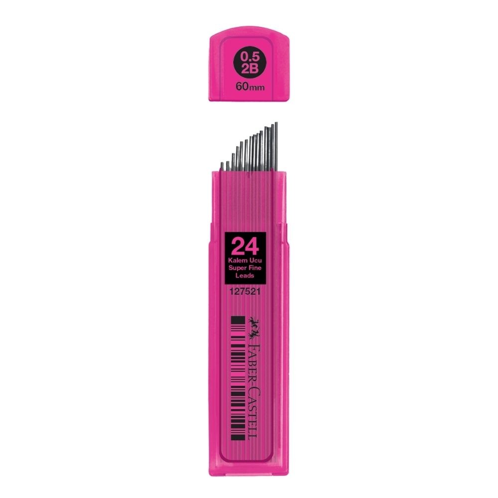 Faber-Castell Min Renkli Tüp 2B 0.7 mm 60 mm Pembe