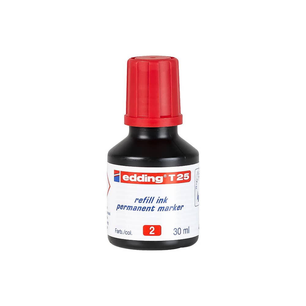 Edding Permanent Markör Yedek Mürekkep 25 ml Kırmızı