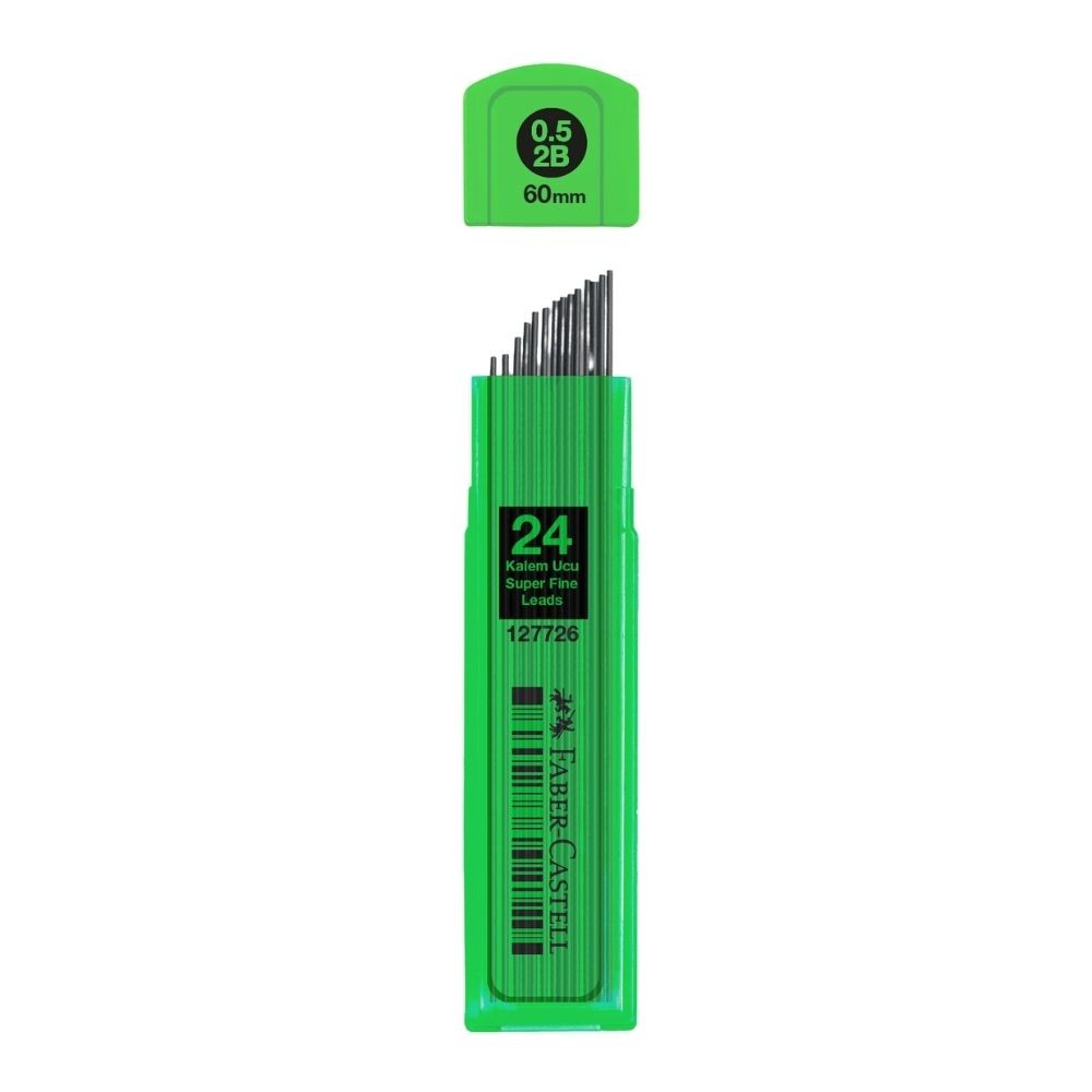 Faber-Castell Min Renkli Tüp 2B 0.7 mm 60 mm Yeşil