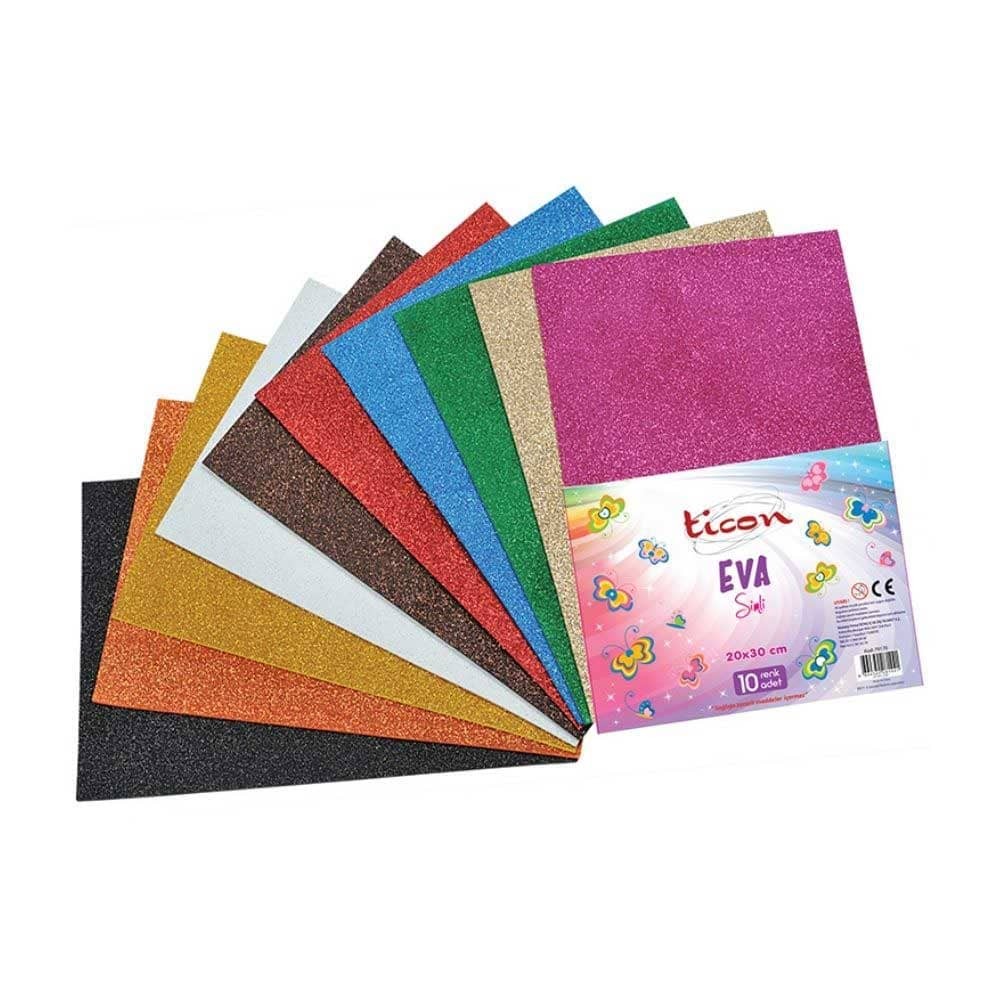 Ticon Eva Simli Yapışkanlı 20x30 cm 2 mm 10'lu Renkli