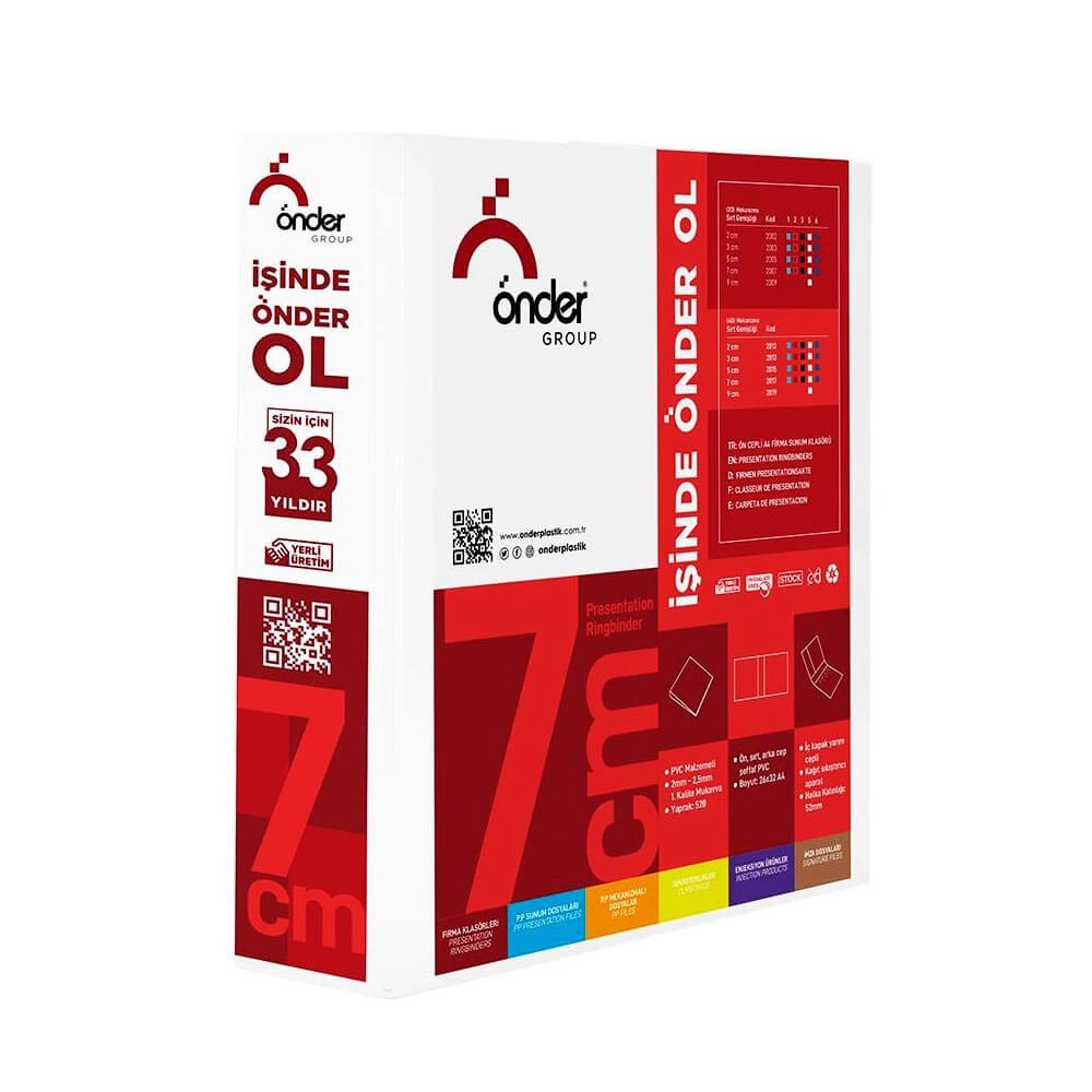 Önder Firma Klasörü Sırt 7 cm 4D Mekanizmalı 2017 Beyaz