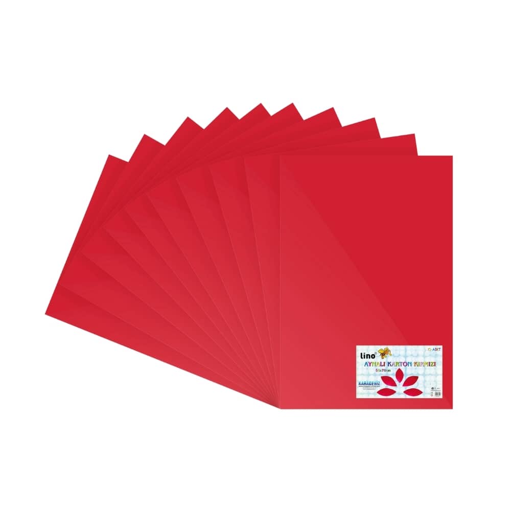 Lino Aynalı Karton Kırmızı 10'lu 50x70 cm