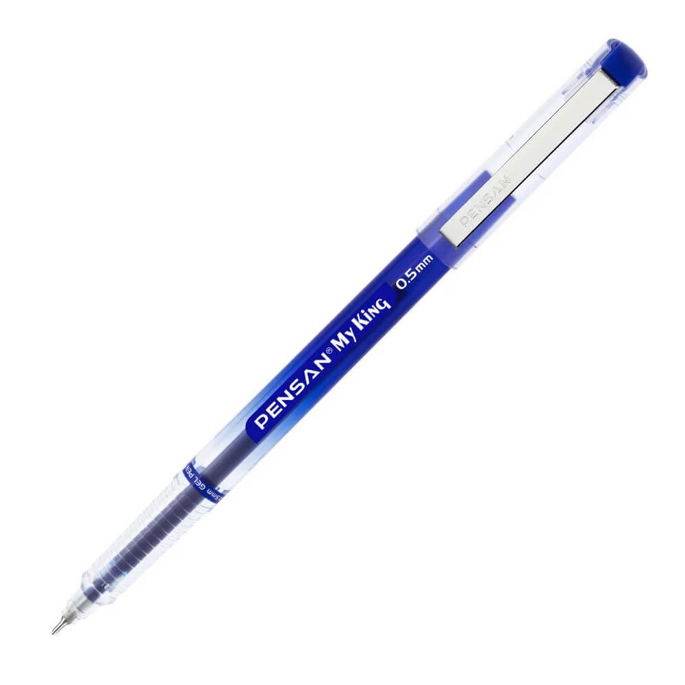 Pensan Tükenmez Kalem My-King Gel İğne Uç 0.5 mm Metal Klips Mavi