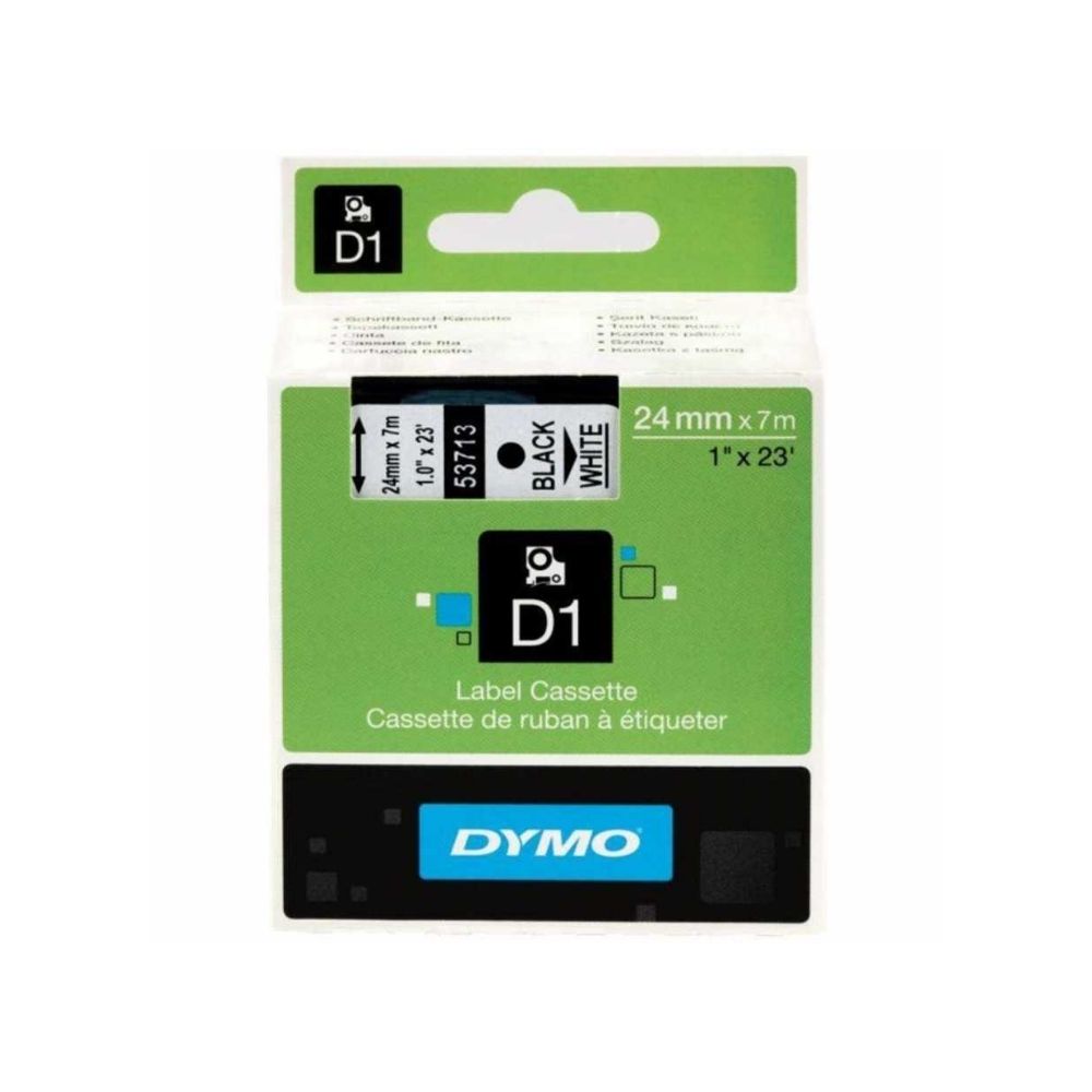 Dymo Etiketleme Makinası Şeridi D1 24 mm Beyaz Siyah
