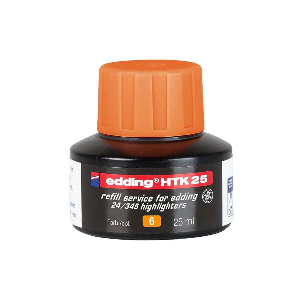 Edding Fosforlu Kalem Mürekkebi Şişe 25 ml Turuncu