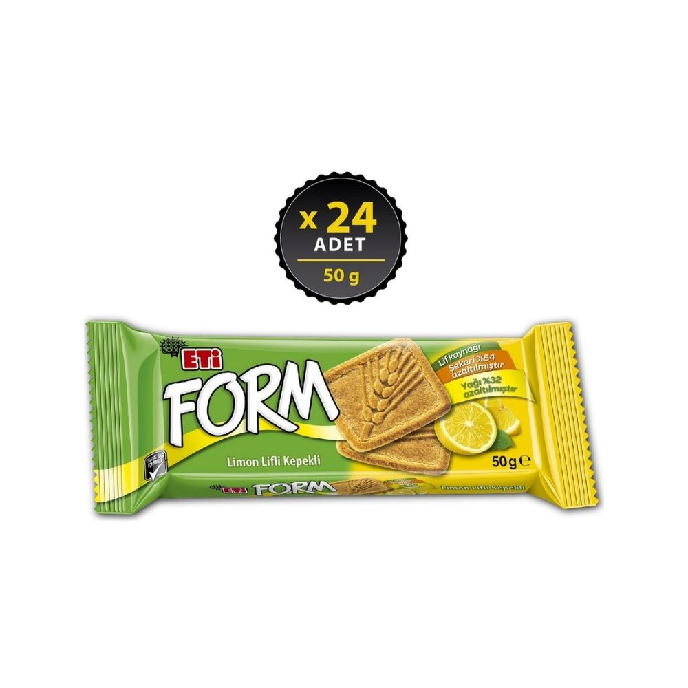 Eti Form Limonlu Lifli Bisküvi 50 gr 24'lü