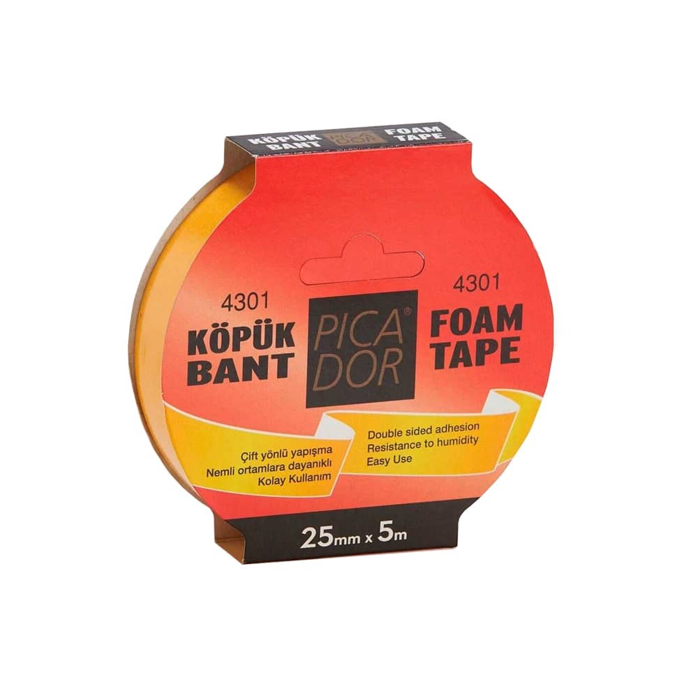 Picador Çift Taraflı Bant Köpük Askılı 855 mic. 25 mm x 5 mt