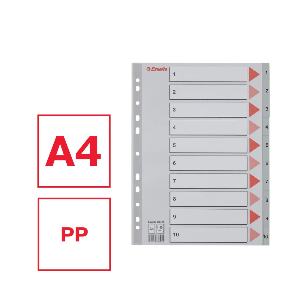 Esselte Seperatör A4 1-10 Rakam