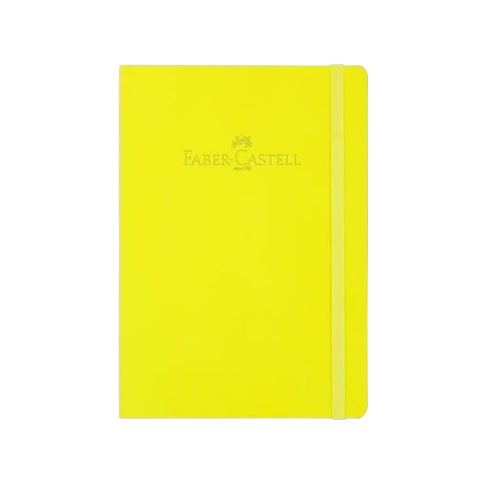 Faber-Castell Suni Deri Lastikli Defter Neon A6 80 Yaprak Çizgili