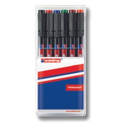 Edding Asetat Kalemi 1-3 mm 6'lı Set Karışılık