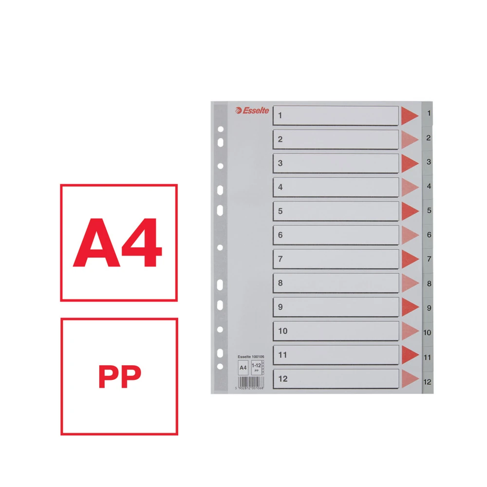 Esselte Seperatör A4 1-12 Rakam