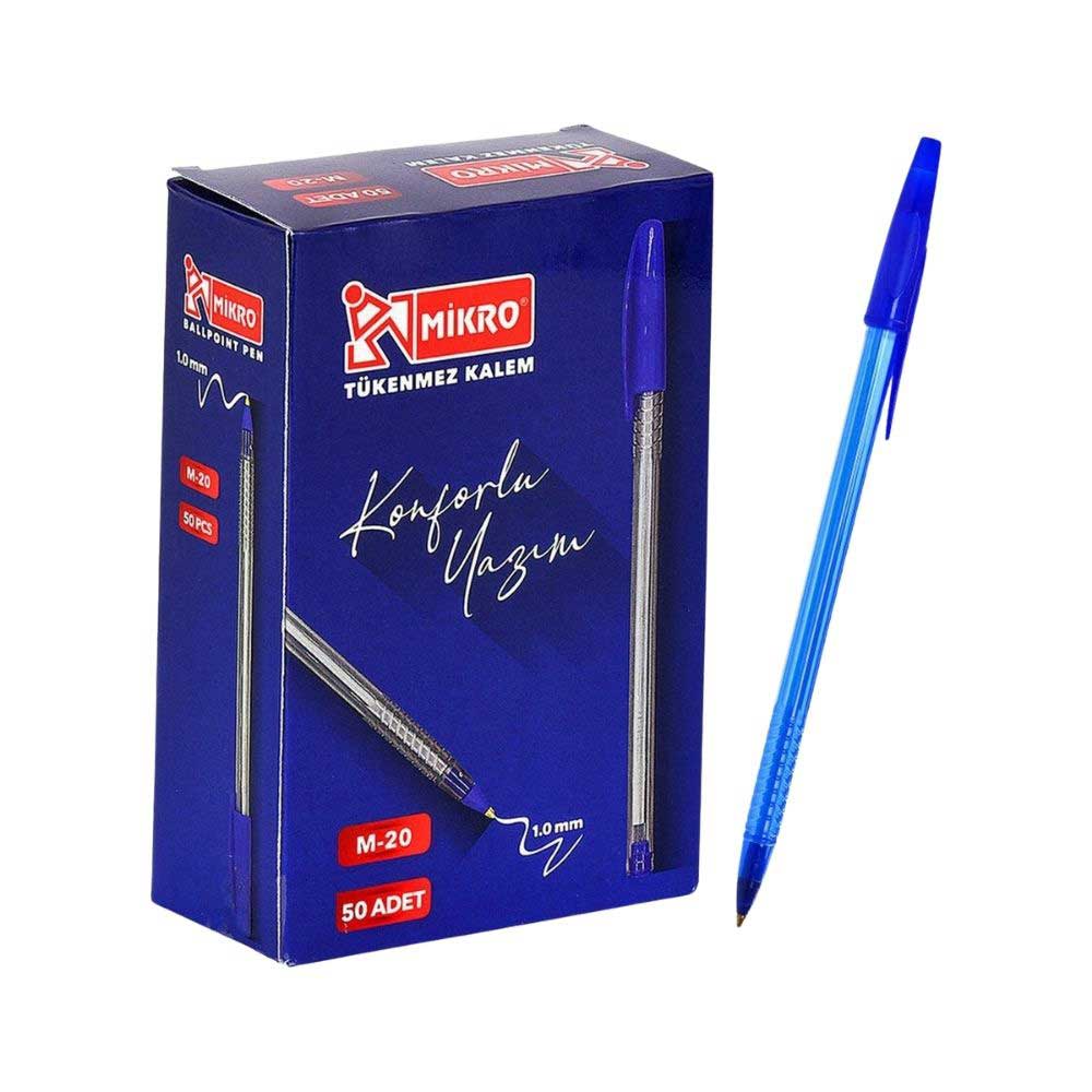 Mikro İğne Uçlu Tükenmez Kalem 1mm Mavi