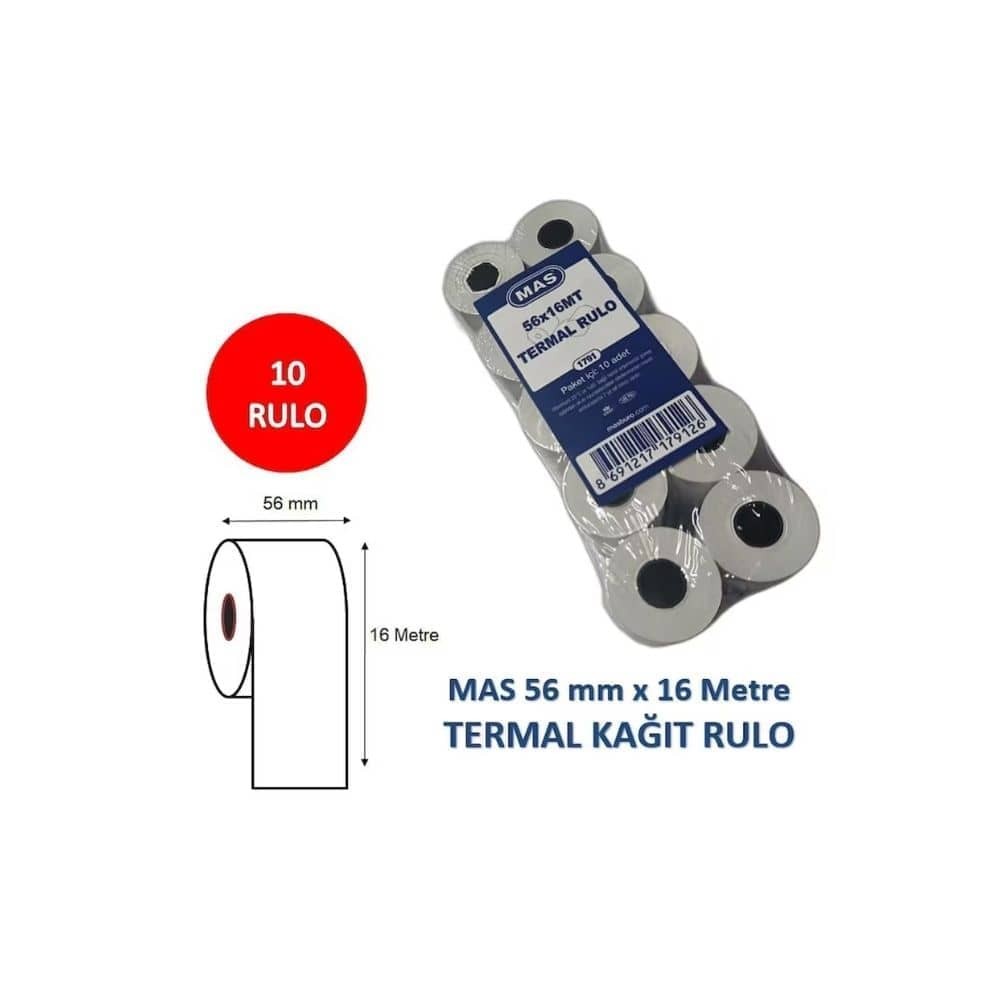 Termal Rulo 56 mm x 15 mt 10'lu