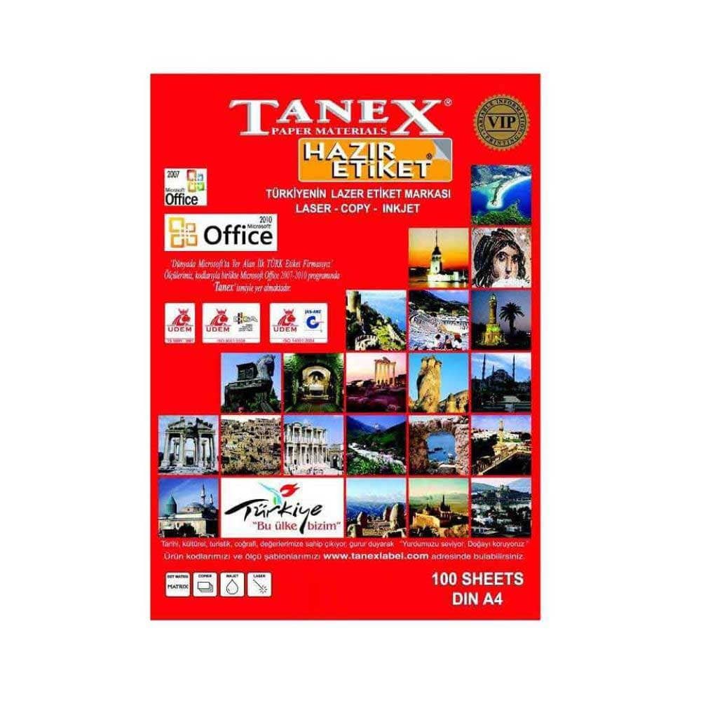 Tanex Laser Etiket 66.5x41 mm 100'lü
