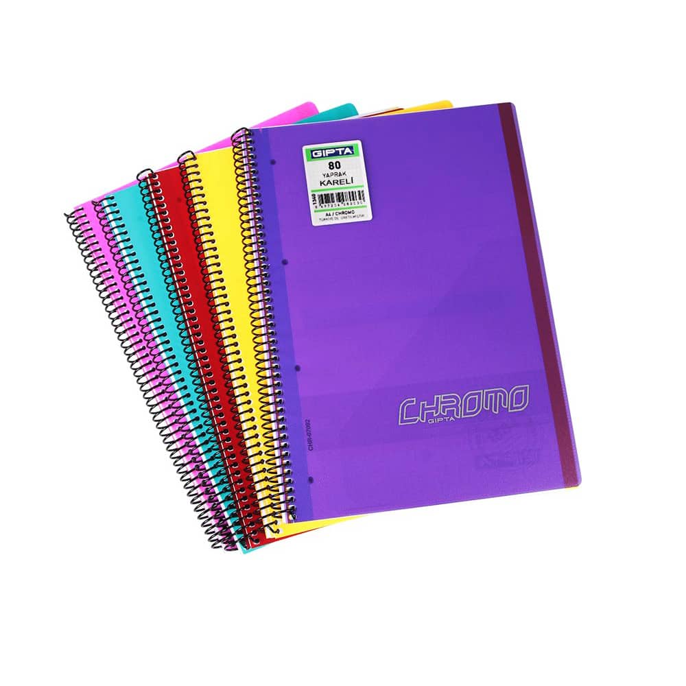 Gıpta Defter Chromo Graph Spiralli Pp Kapak A4 80 Yaprak Kareli