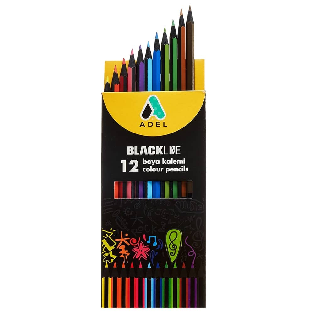 Adel Kuru Boya Kalemi Blackline Tam Boy 12'li