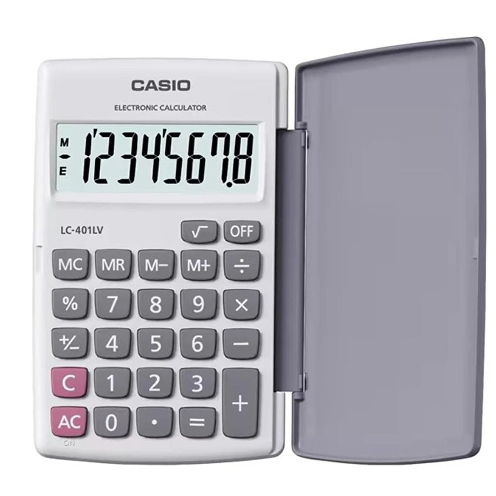 Casio Hesap Makinesi 8 Hane Cep Tipi Beyaz