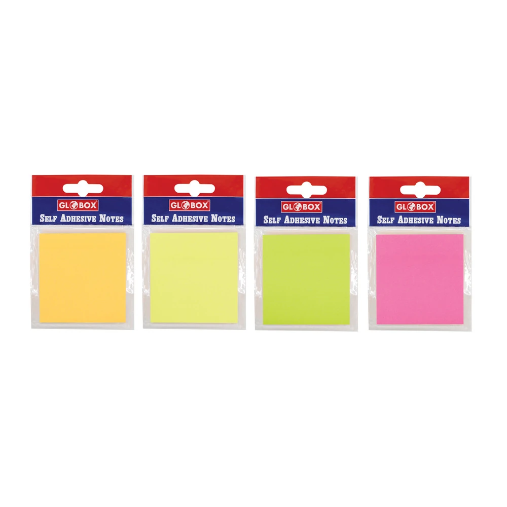 Globox Yapışkanlı Not Kağıdı 75x75 mm 100 Yaprak Neon Karışık