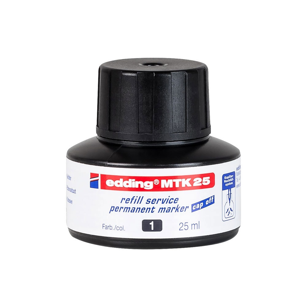Edding Permanent Markör Yedek Mürekkep 25 ml Siyah