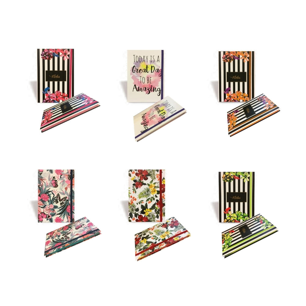Liz Defter 14x20 cm Kuşe Kapaklı Kenarları Renkli