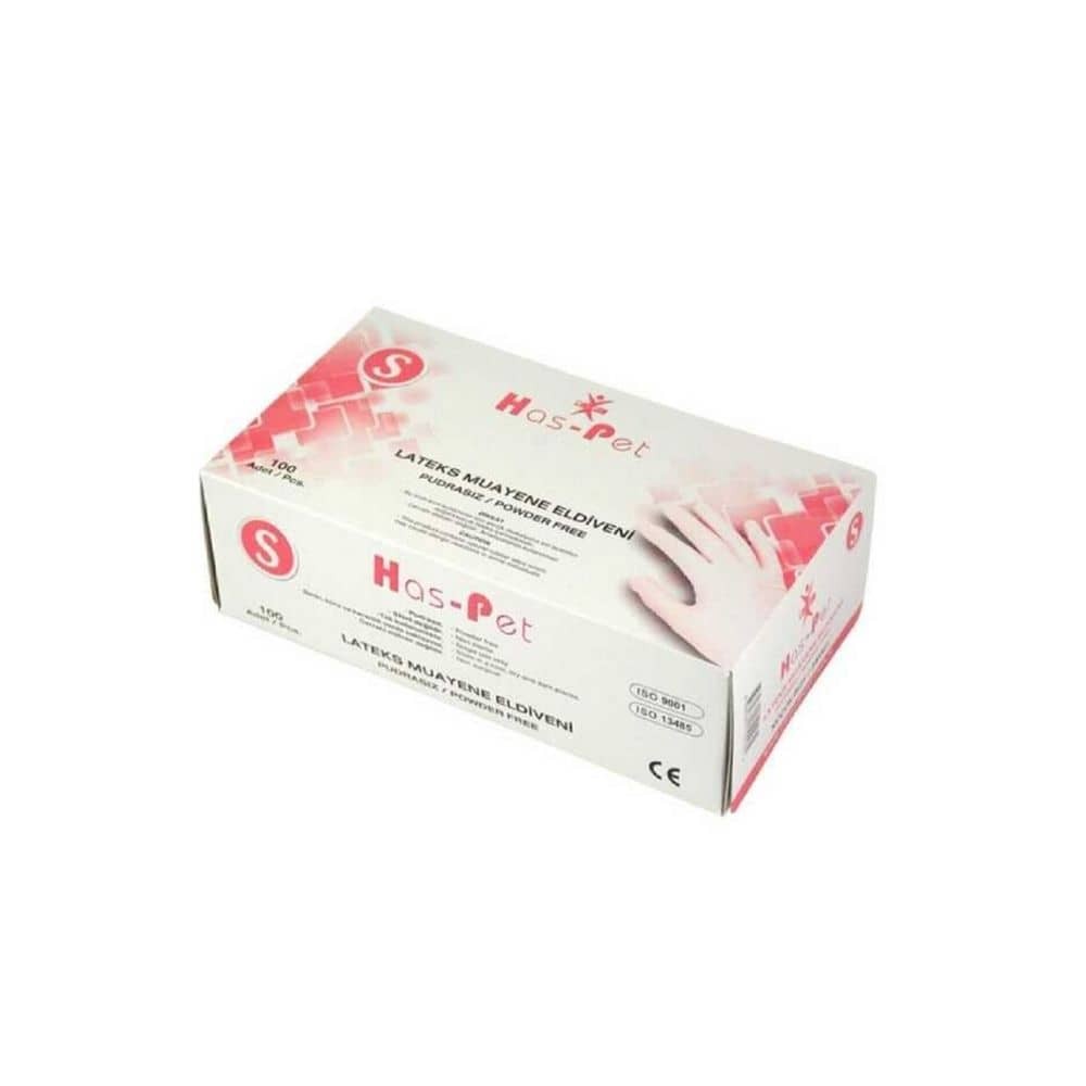 Haspet Muayene Eldiveni Latex Pudrasız Small 100'lü