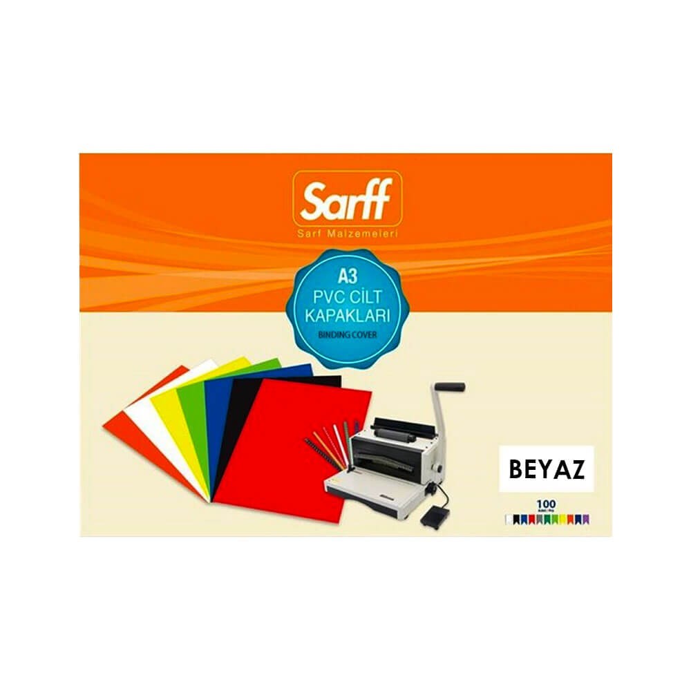 Sarff Cilt Kapağı A3 160 mic Pvc 100'lü Opak Beyaz