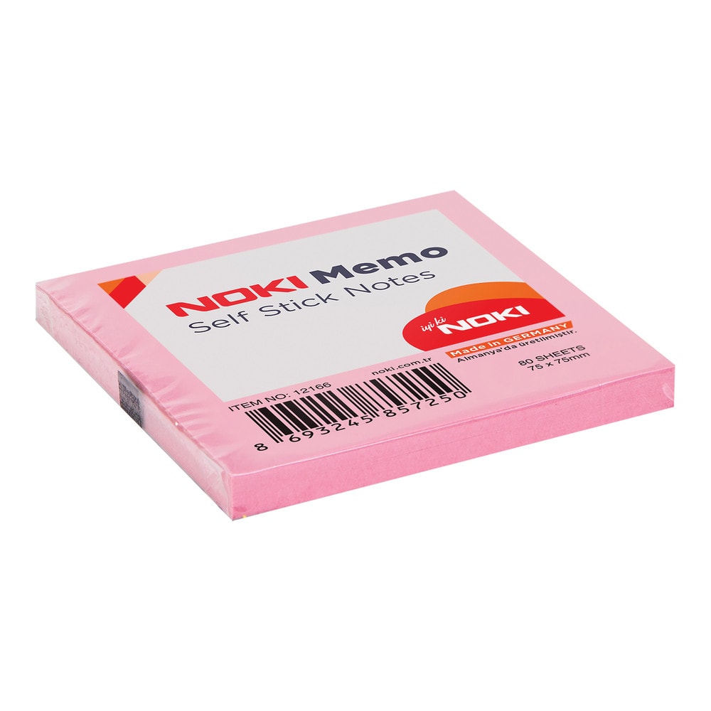 Noki Yapışkanlı Not Kağıdı Memo 75x75 mm 80 Yaprak Açık Pembe