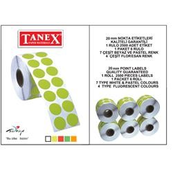 Tanex Nokta Etiket 20 mm 2500'lik Yeşil