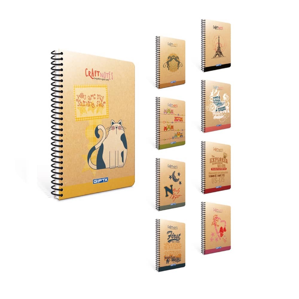 Gıpta Defter Craft Notes Spiralli Sert Kapak 17x24 100 Yaprak Kareli