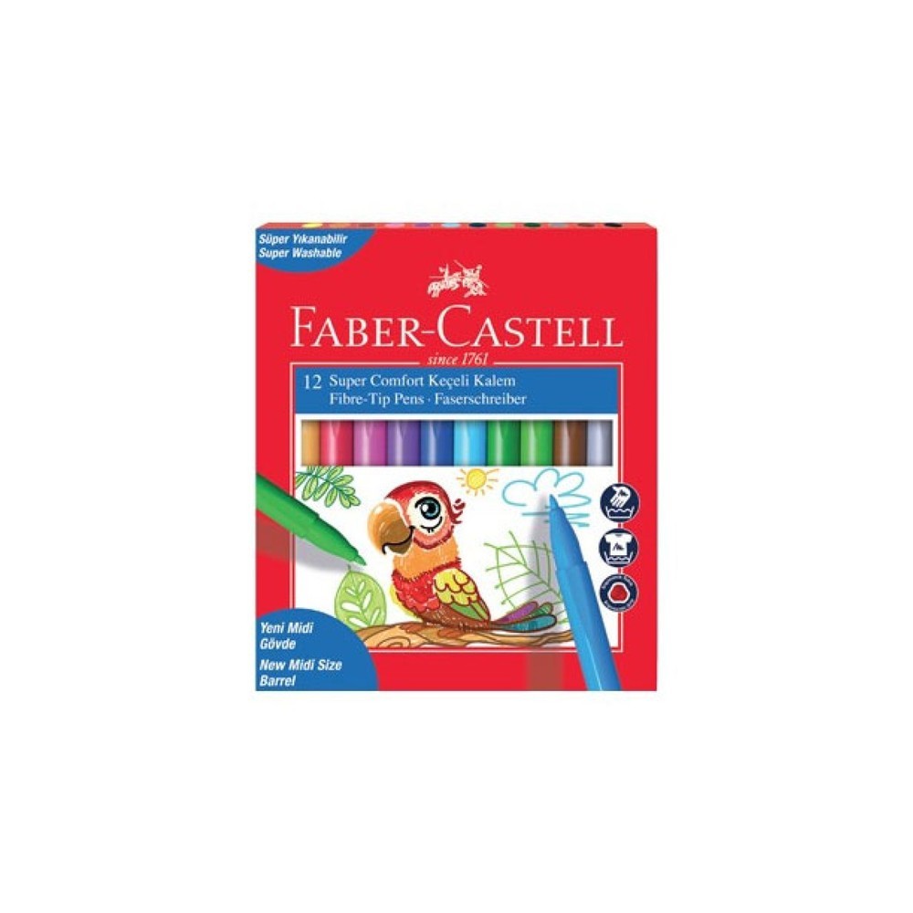Faber-Castell Keçeli Kalem Comfort Bio Plastik Gövdeli 12'li