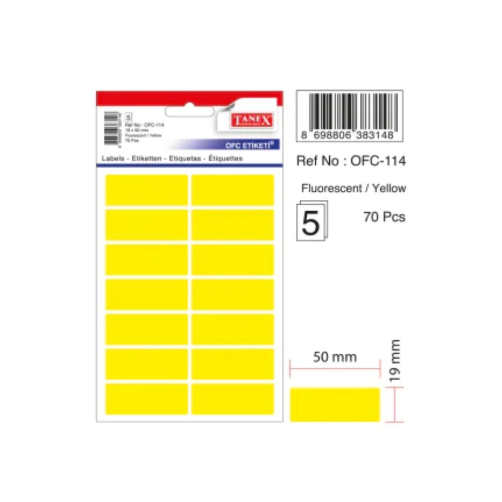 Tanex Ofis Etiketi 19x50 mm Kod OFC-114 Floresan Kırmızı