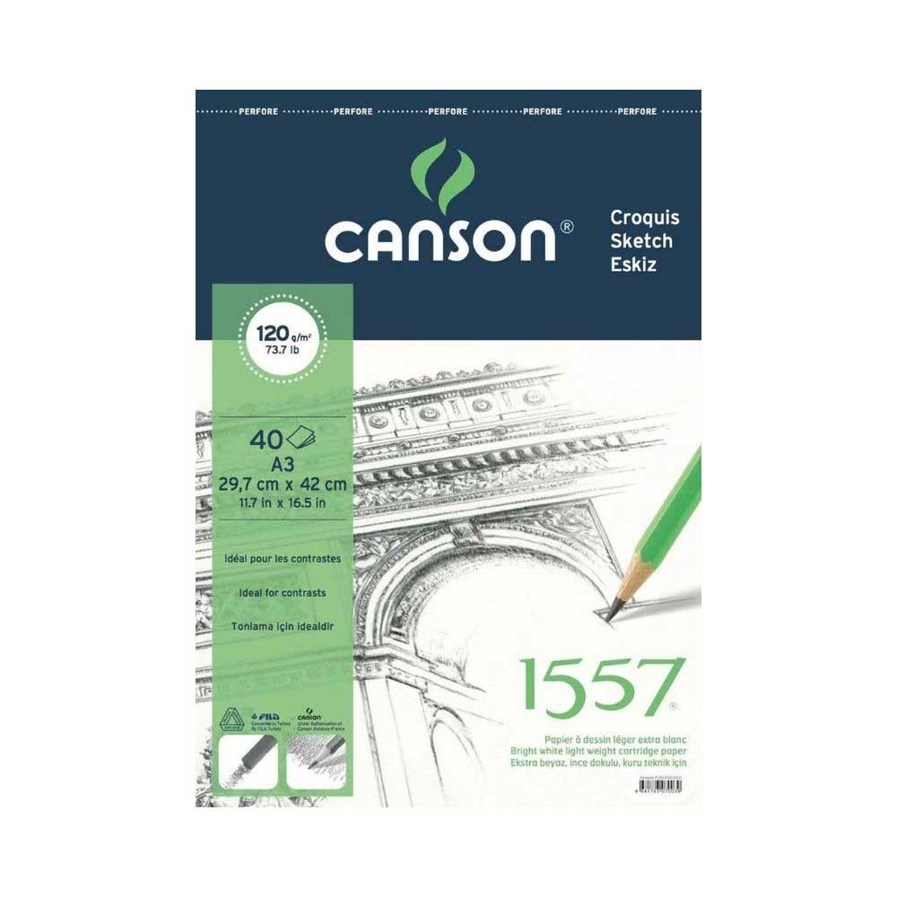 Canson Resim Defteri Çizgili Blok 120 gr A3 40 Yaprak Üstten Spiralli