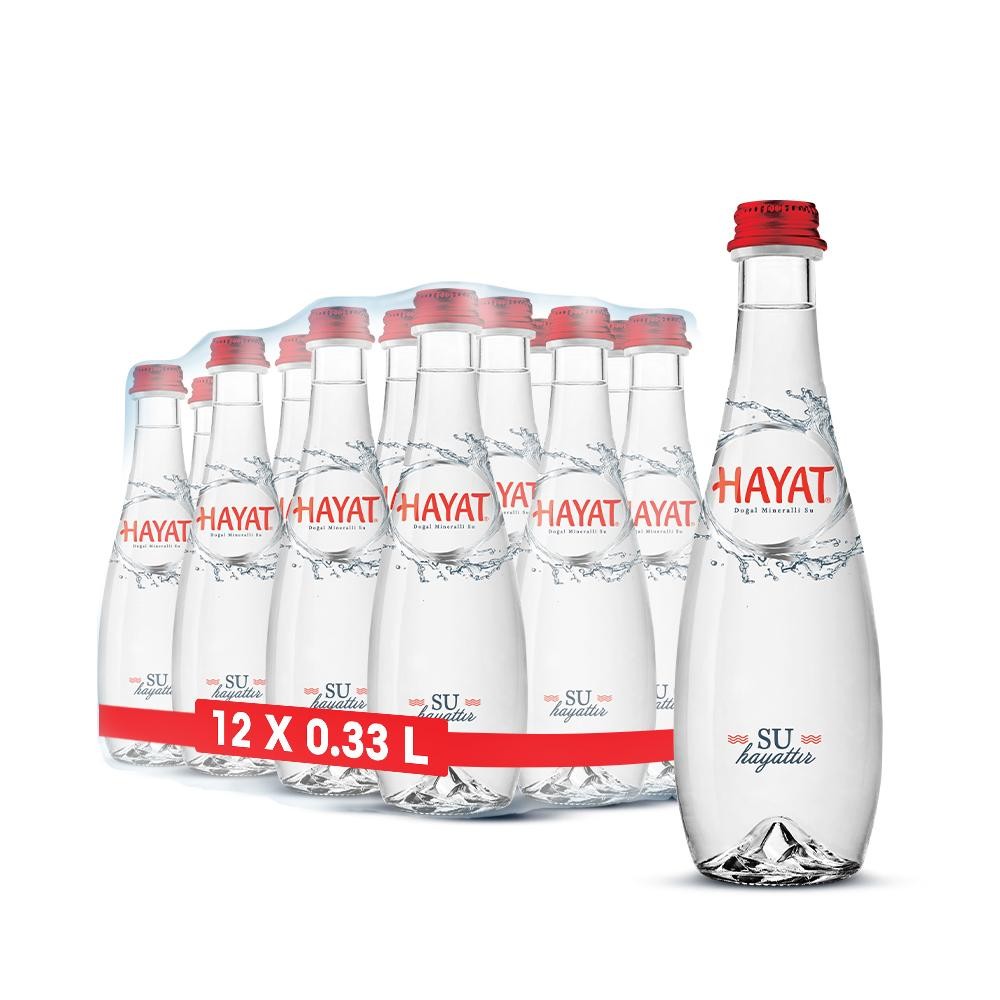 Hayat Su Exclusive Cam Şişe 330 ml 12'li