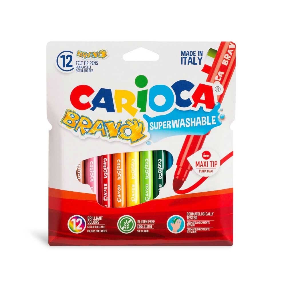 Carioca Keçeli Boya Kalemi Bravo Süper Yıkanabilir 12'li