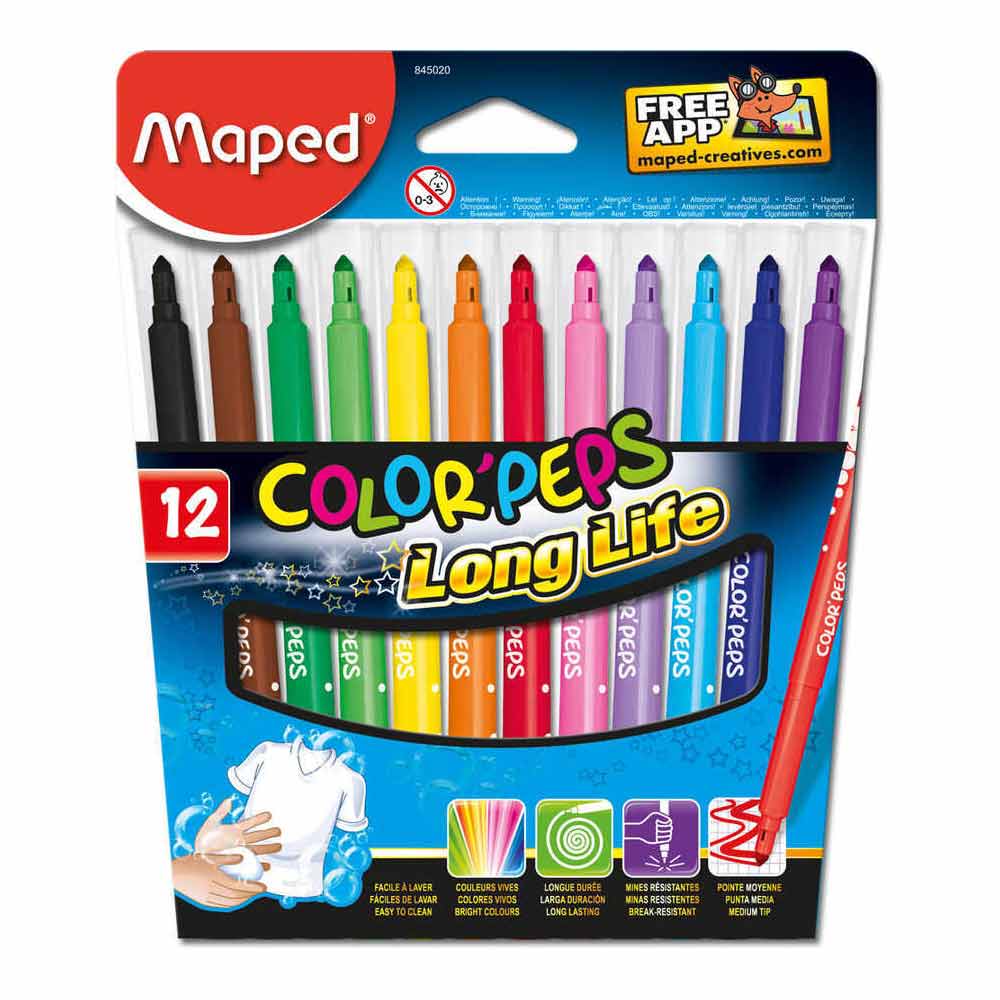 Maped Keçeli Kalem Color Peps Long Life 12'li