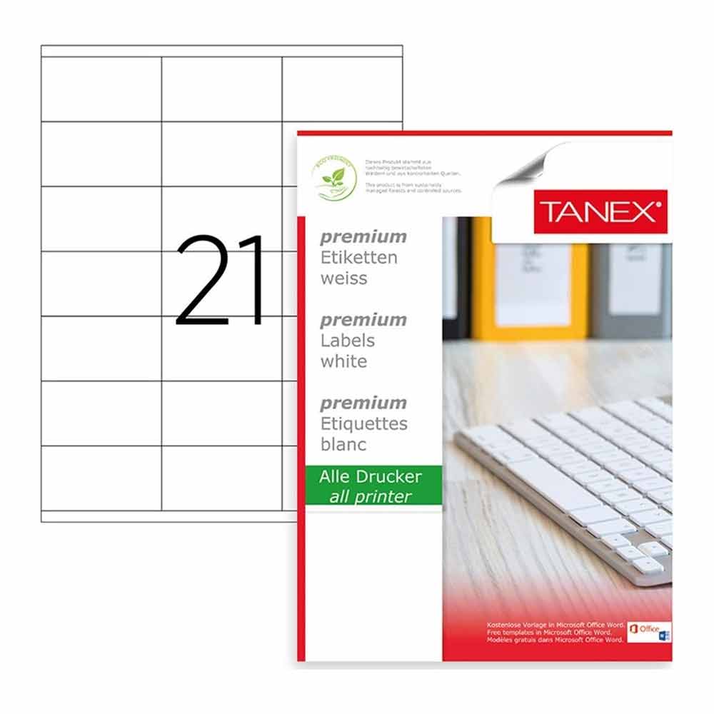 Tanex Laser Etiket 70x42,43 mm Kod TW-2124