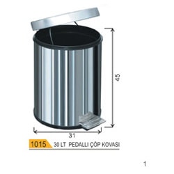 Arı Çöp Kovası Pedallı Metal 30 lt