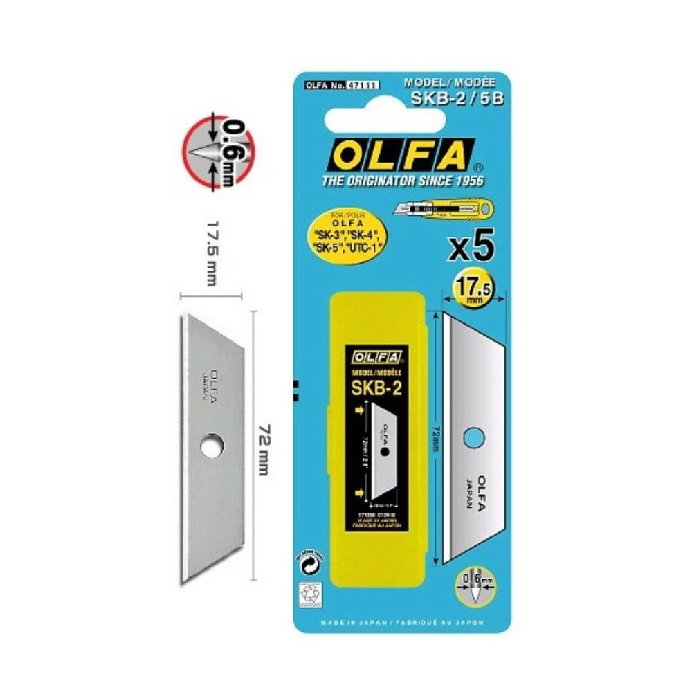 Olfa Maket Bıçağı Yedeği Emniyetli Çift Yönlü 17.5 mm
