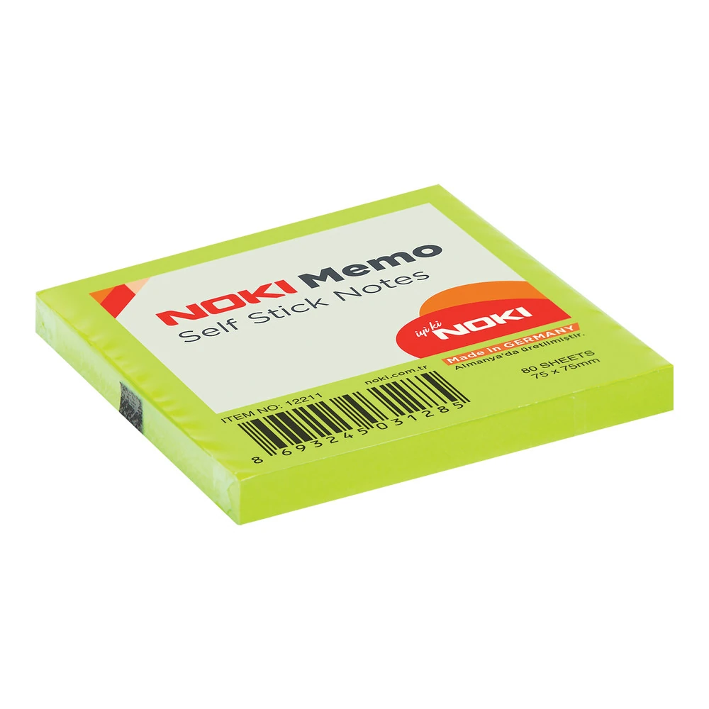 Noki Yapışkanlı Not Kağıdı Memo 75x75 mm 80 Yaprak Yeşil