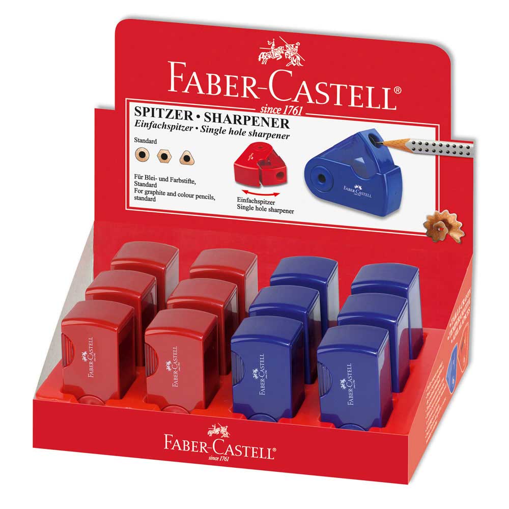 Faber-Castell Sleeve Kalemtraş Kırmızı-Mavi 12