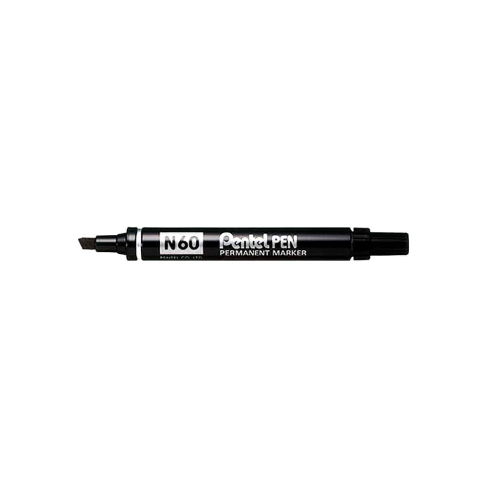 Pentel Permanent Markör Metal Gövde Kesik Uç N-60 Kırmızı