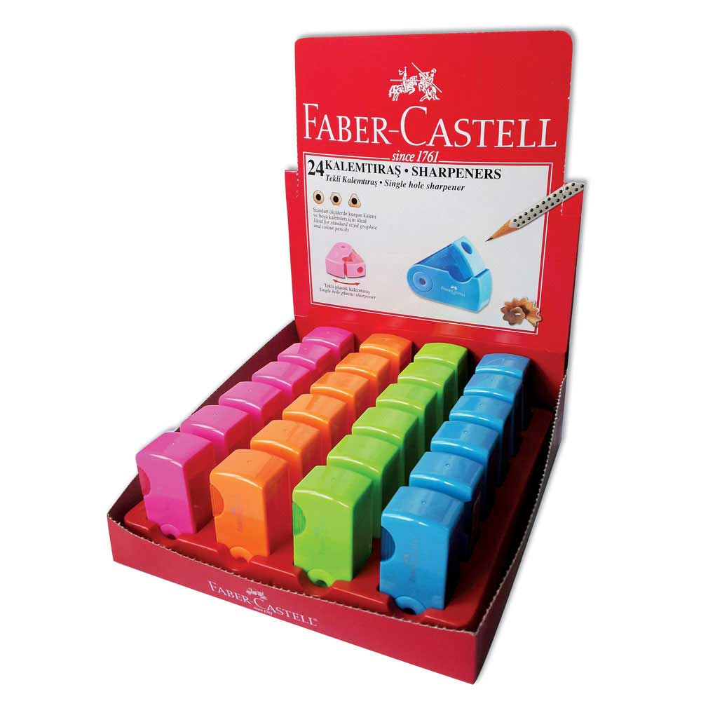 Faber-Castell Mini Sleeve Neon Kalemtraş 24