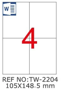 Tanex Laser Etiketi 105x148.5 mm 2204 Pembe